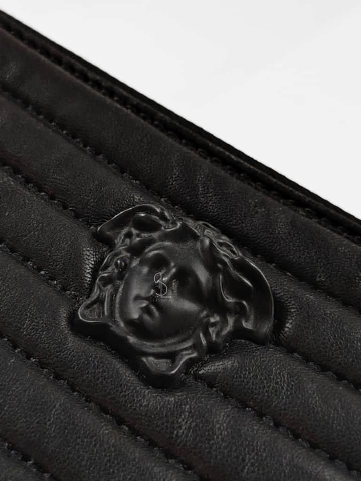 Versace Small Medusa Pouch w Wrislet All Black  - Image 2