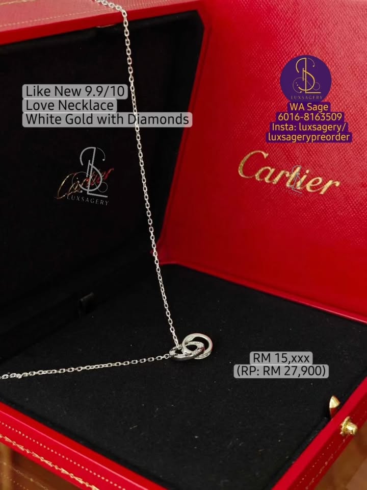 Cartier Love Necklace White Gold with Diamonds    - Image 1