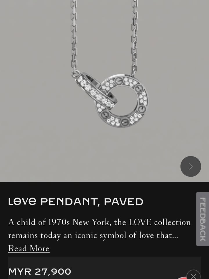 Cartier Love Necklace White Gold with Diamonds    - Image 2