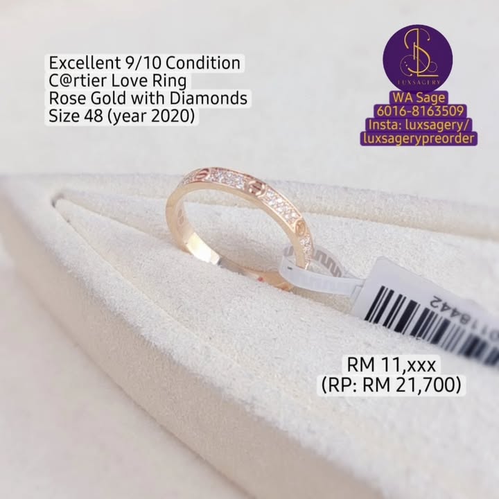 Cartier Love Ring Rose Gold with Diamonds  - Image 1