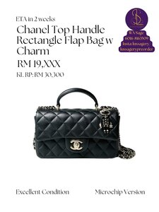 Chanel Top Handle Rectangle Flap Bag With Charm - Image 2